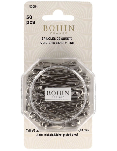 Schachtel mit 50 Sicherheitsnadeln 48 mm Bohin