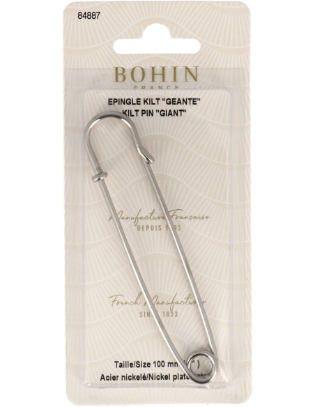 Riesige Kiltnadel 100 mm - Silber Bohin