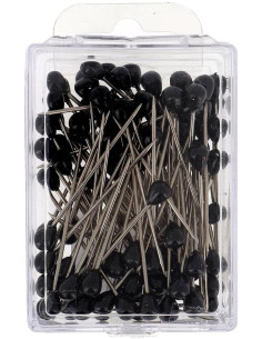 Schachtel mit 100 runden schwarzen Polsternägeln Bohin