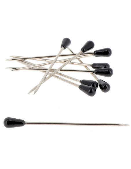 Schachtel mit 100 Polsternägeln in Birnenform, schwarz, Bohin.