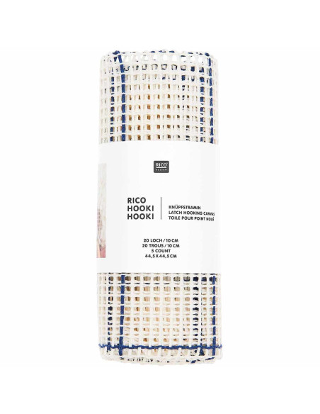 Leinwand für Knüpfteppich Hooki Hooki - 20 Löcher pro 10 cm - 44,5 x 44,5 cm