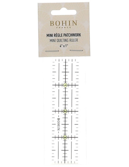 Mini Patchwork- und Nählineal Bohin 1 x 4 Zoll