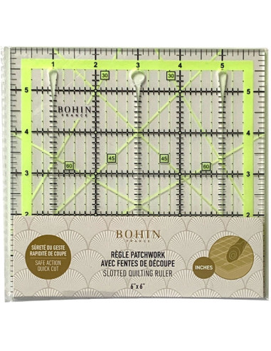 Patchwork-Regel mit Schneideschlitzen Bohin 6 x 6 Zoll