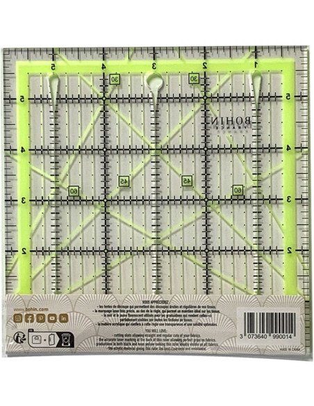 Patchwork-Regel mit Schneideschlitzen Bohin 6 x 6 Zoll