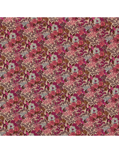 Fantasie-Viskosestoff - Souzza Rosa und Pfirsich