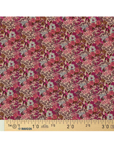 Fantasie-Viskosestoff - Souzza Rosa und Pfirsich