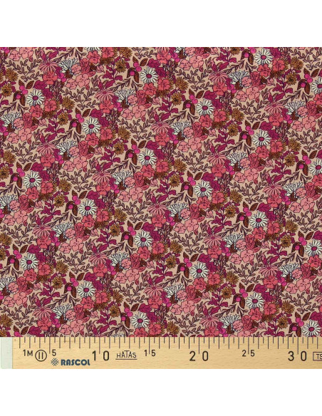 Fantasie-Viskosestoff - Souzza Rosa und Pfirsich