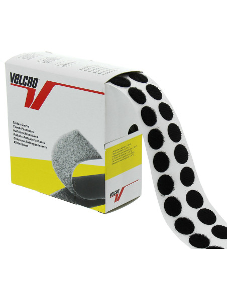 Schachtel mit 200 selbstklebenden schwarzen VELCRO® Brand-Pads