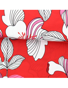Fantasie-Viskosestoff - Nellie Rot und Rosa