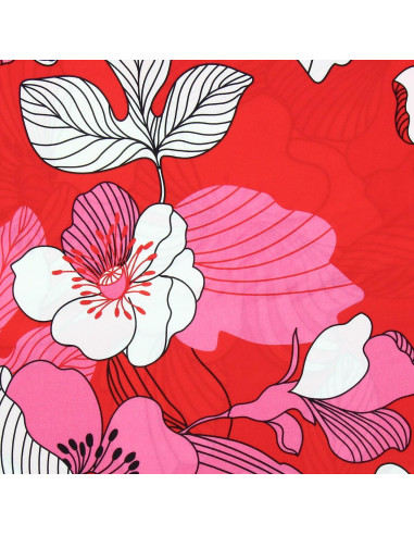 Fantasie-Viskosestoff - Nellie Rot und Rosa