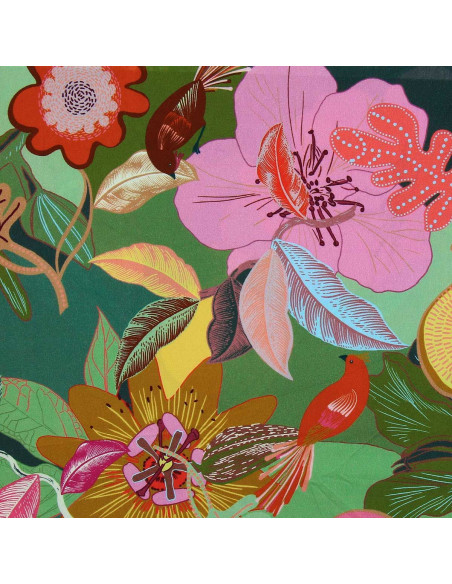 Fantasie-Viskosestoff - Xodius grün und rosa