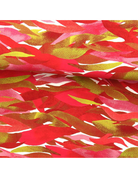 Fantasie-Viskosestoff - Kiyo Rot und Rosa