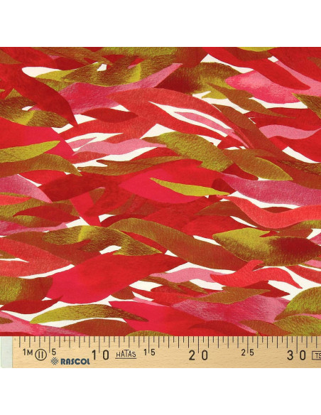Fantasie-Viskosestoff - Kiyo Rot und Rosa