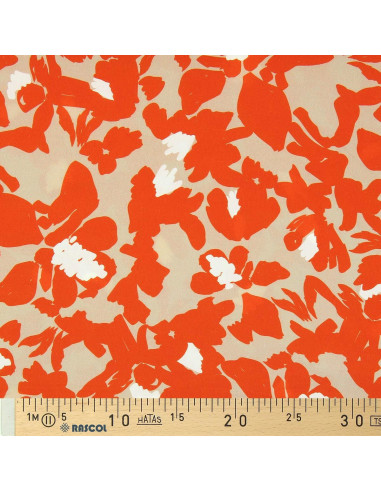 Fantasie-Viskosestoff - Boti beige und orange