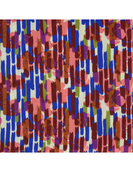 Fantasie-Viskosestoff - Noham Blau und Rosa
