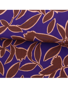 Fantasie-Viskosestoff - Kera Blau und Braun