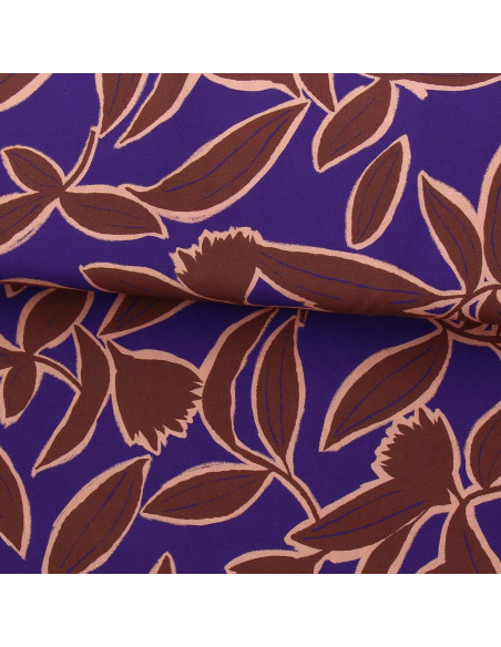 Fantasie-Viskosestoff - Kera Blau und Braun