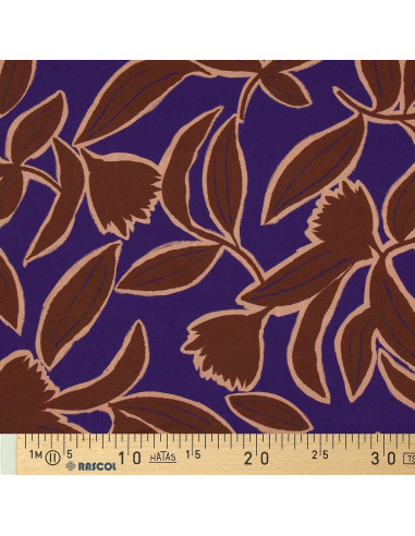 Fantasie-Viskosestoff - Kera Blau und Braun
