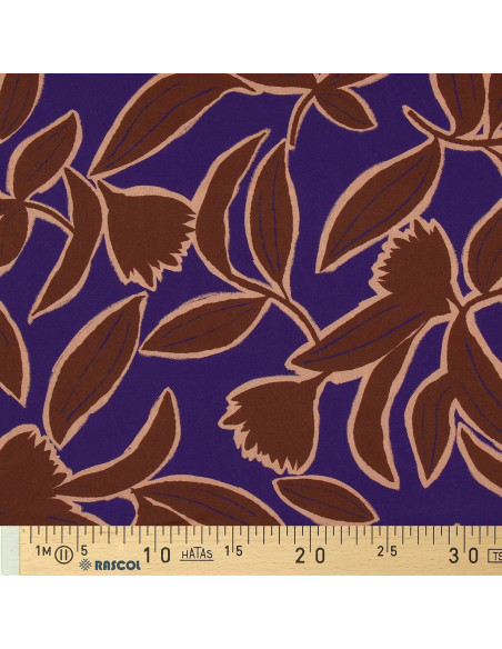 Fantasie-Viskosestoff - Kera Blau und Braun