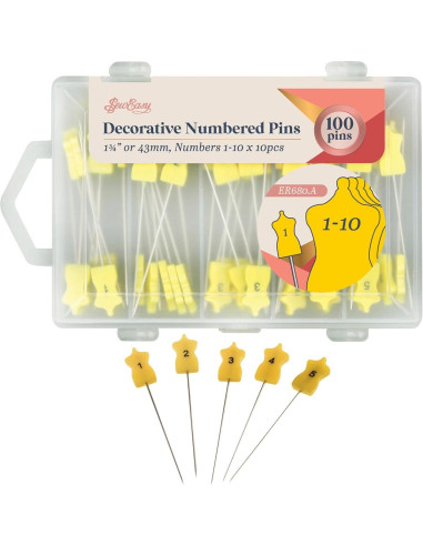 Schachtel mit 100 nummerierten Nadeln, 43 mm lang