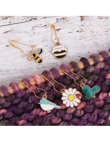 Set mit 5 Maschenmarkierern - Bee Happy