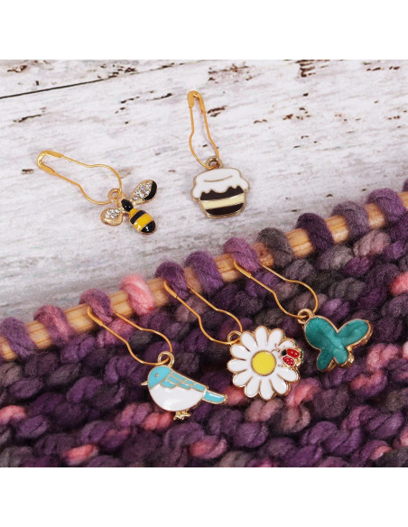 Set mit 5 Maschenmarkierern - Bee Happy