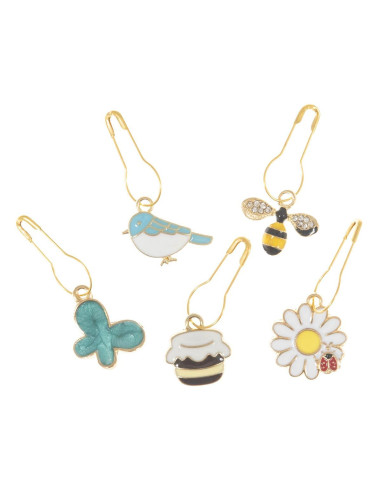 Set mit 5 Maschenmarkierern - Bee Happy
