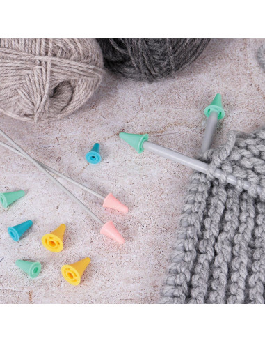 Set mit 10 Stoppern für Stricknadeln