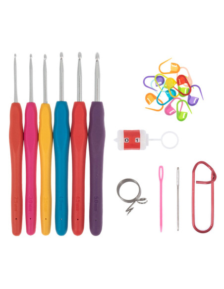 Set mit 6 Haken und Zubehör
