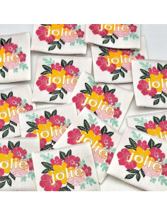 Satz von 5 gewebten Aufnähern zum Nähen Jolie