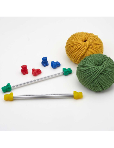Set mit 8 Stoppern für Stricknadeln addi
