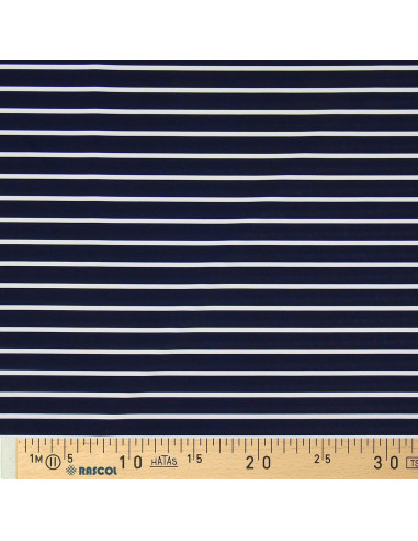 Lycra-Badeanzugstoff - Blau-weiß gestreift