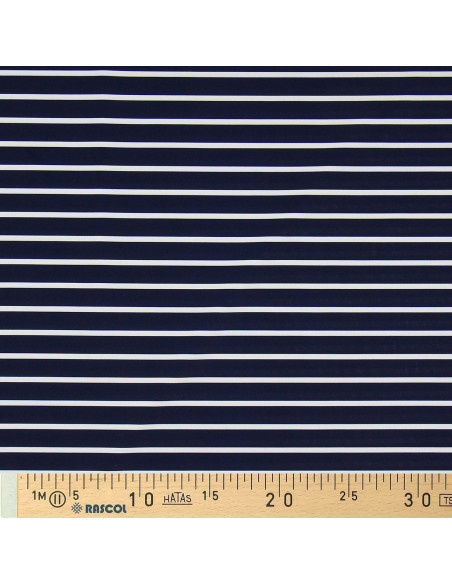 Lycra-Badeanzugstoff - Blau-weiß gestreift