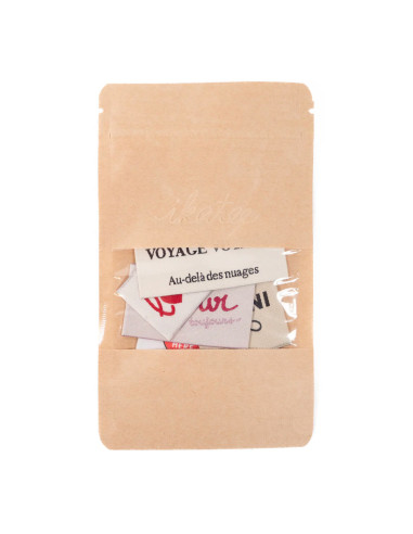 Set von 5 gewebten Etiketten - Sortiment Wanderlust