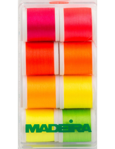 Mini-Box mit Polyneon Neon Stickgarn Madeira