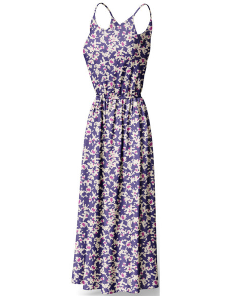 Fantasie-Viskosestoff - Nawi Blau und Violett
