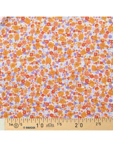 Gesteppter Baumwollstoff - Kindheit grün und orange
