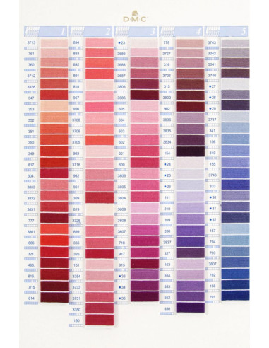 Farbkarte 500 mouliné und perlé Farben DMC