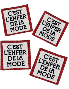 Set von 4 zum Annähen - Es ist die Hölle der Mode