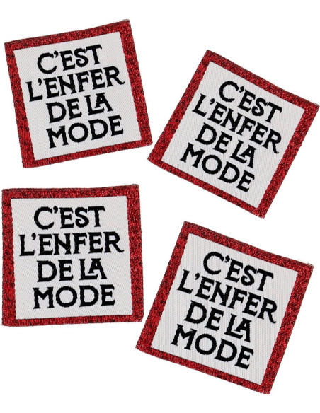 Set von 4 zum Annähen - Es ist die Hölle der Mode