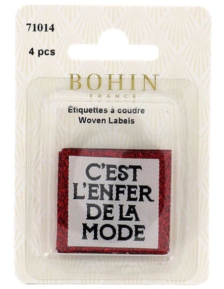 Set von 4 zum Annähen - Es ist die Hölle der Mode