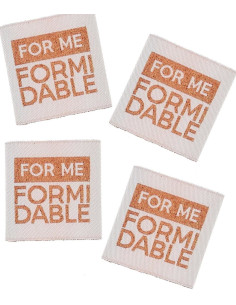 Set aus 4 Aufnäh-Etiketten - For me formidable