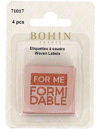 Set aus 4 Aufnäh-Etiketten - For me formidable