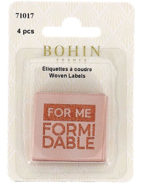 Set aus 4 Aufnäh-Etiketten - For me formidable