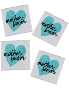 Set aus 4 Aufnähetiketten - Mother sewer