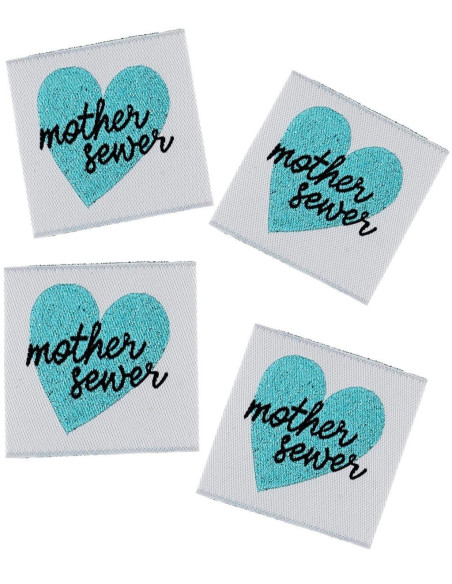 Set aus 4 Aufnähetiketten - Mother sewer
