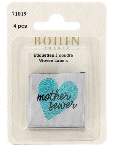 Set aus 4 Aufnähetiketten - Mother sewer
