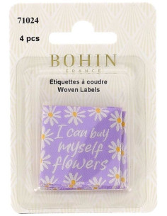 Set aus 4 Aufnäh-Etiketten - I can buy myself flowers 2