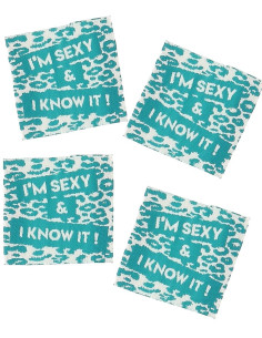 Set von 4 Aufnähern zum Aufnähen - I´m sexy & I know it!