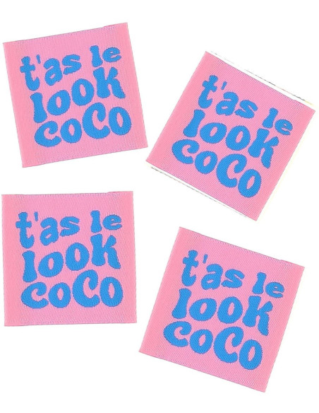 Set von 4 Aufnähetiketten - Du hast den Look, Coco